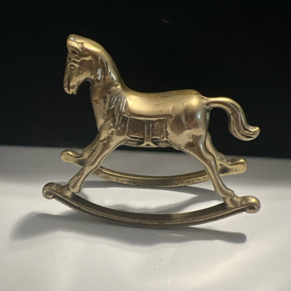Brass Rocking Horse Figurine